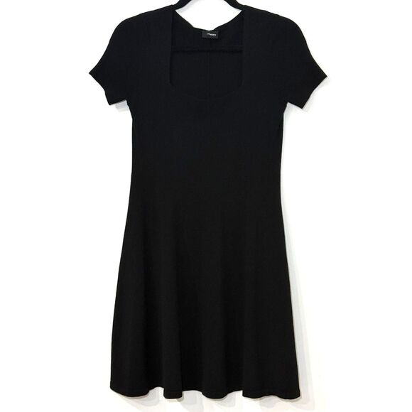 Theory Short Sleeve Square Neck Sweater Dress - Sample Dress S - Picture 1 of 6